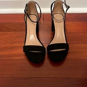 Black suede 2” heels